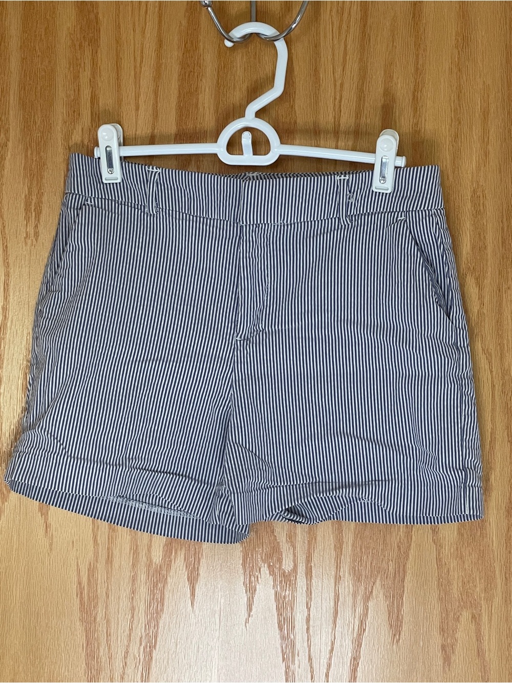 crosby. Navy and White Pinstripe Shorts